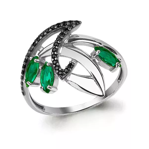 Кольцо из серебра, артикул LV64865ГЧ