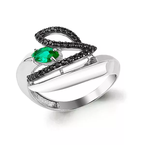 Кольцо, серебро, артикул LV64864ГЧ