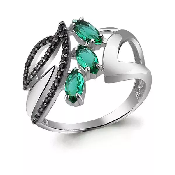 Кольцо из серебра, артикул LV64863ГЧ